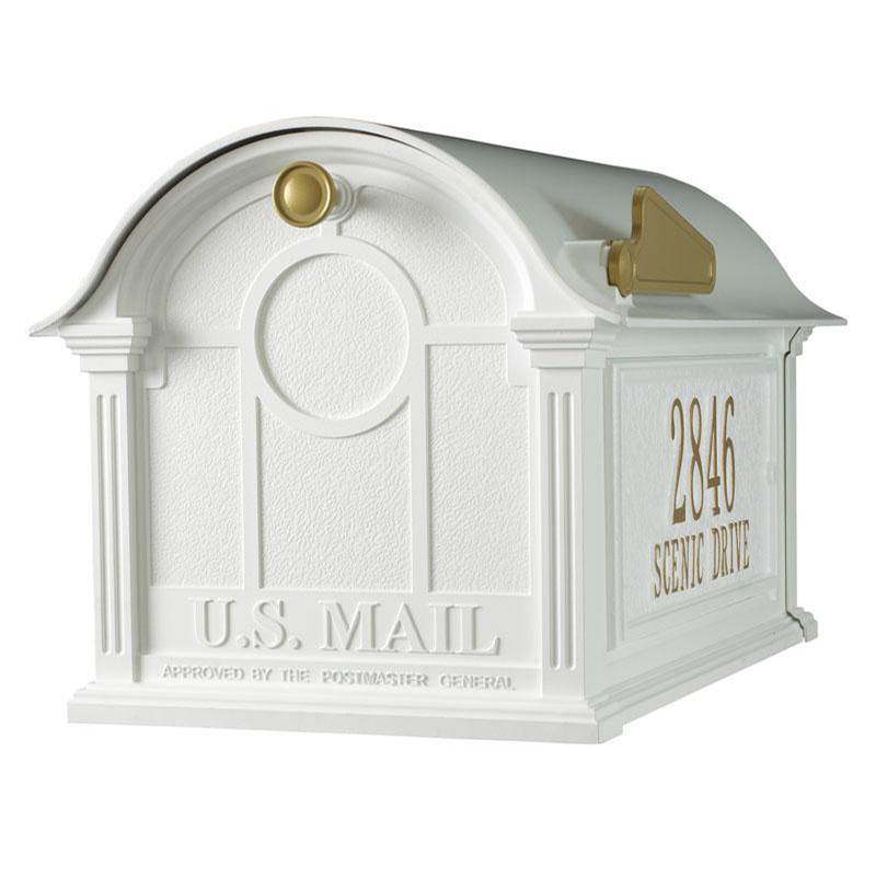 Whitehall Products Balmoral Mailbox Side Plaques Package - White