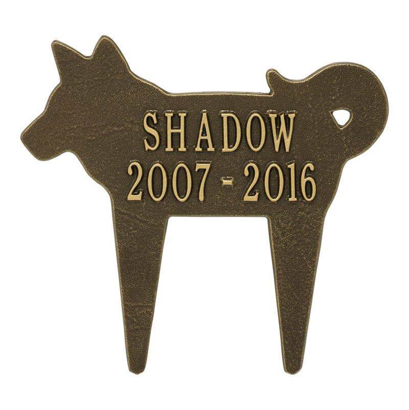 Whitehall Products Dog Silhouette Pet Memorial Personalized Lawn Plaque