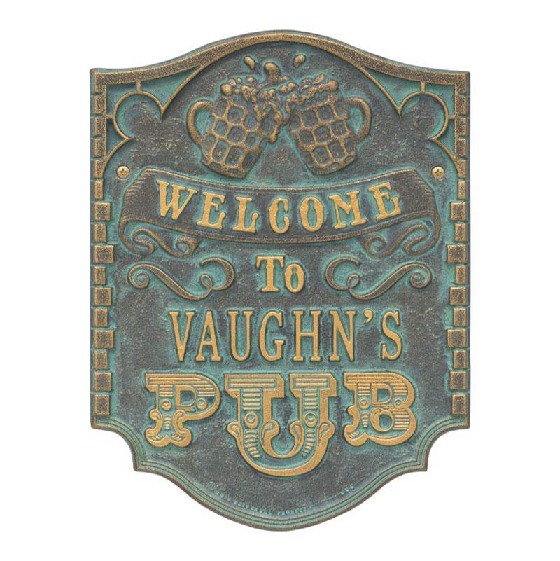Whitehall Products Pub Welcome Plaque, Standard Wall 1-line