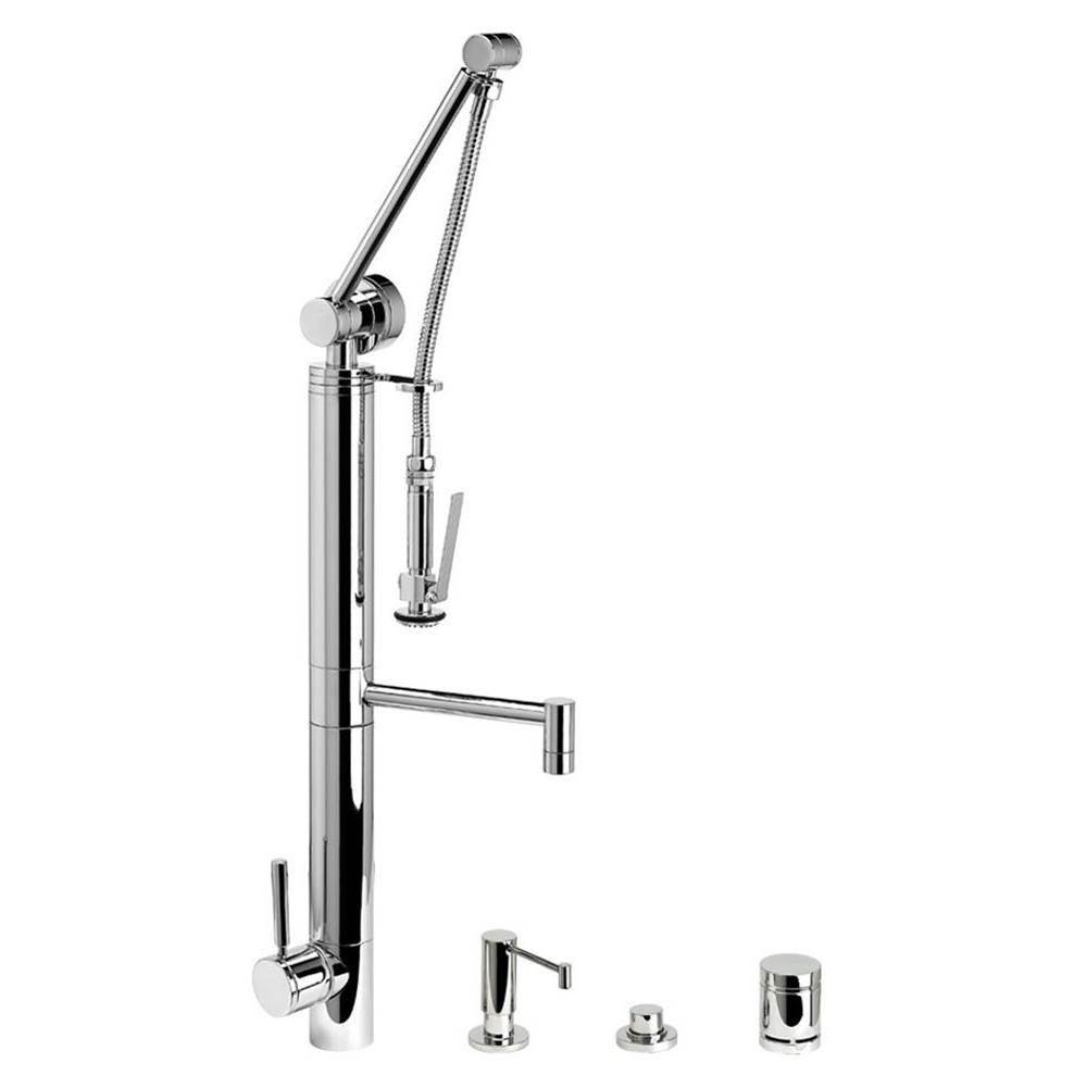 Waterstone Waterstone Contemporary Gantry Pulldown Faucet - Straight Spout - 4pc. Suite