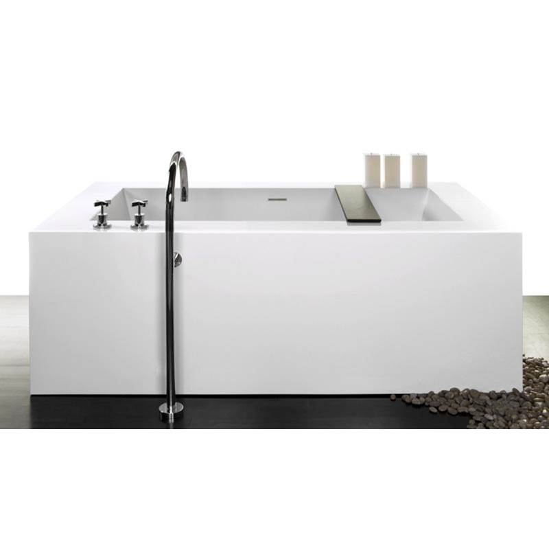 WETSTYLE Cube Bath 72 X 40 X 24 - 1 Wall - Built In Nt O/F & Pc Drain - White True High Gloss