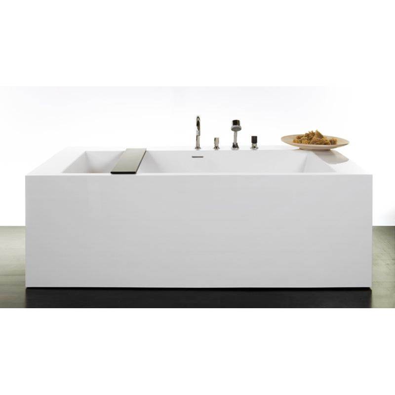 WETSTYLE CUBE BATH 72 X 36 X 24 - 3 WALLS - BUILT IN NT O/F and SB DRAIN - WHITE MATTE