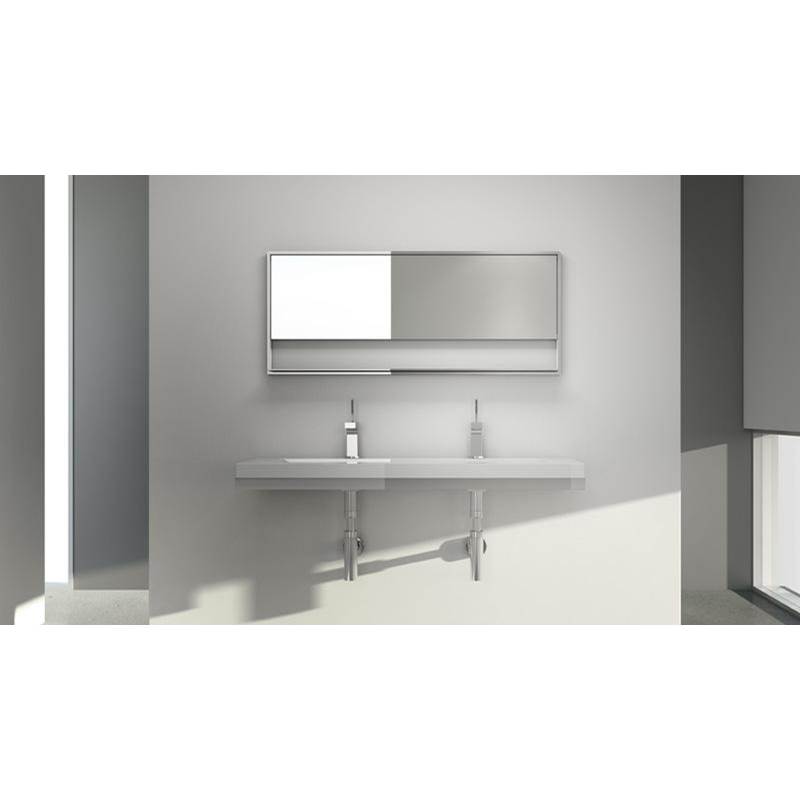 WETSTYLE Decorative Trim And Bracket System For 60 Inch Lavatory - Stainless Steel Brushed Finish