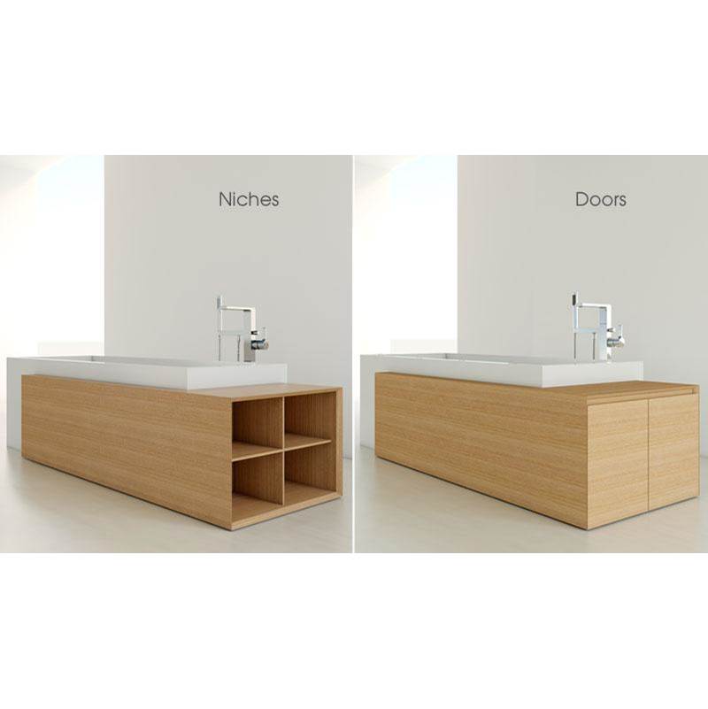 WETSTYLE Furniture ''M'' -  Storage Cube Bath With 4 Niches - Right  - Oak White