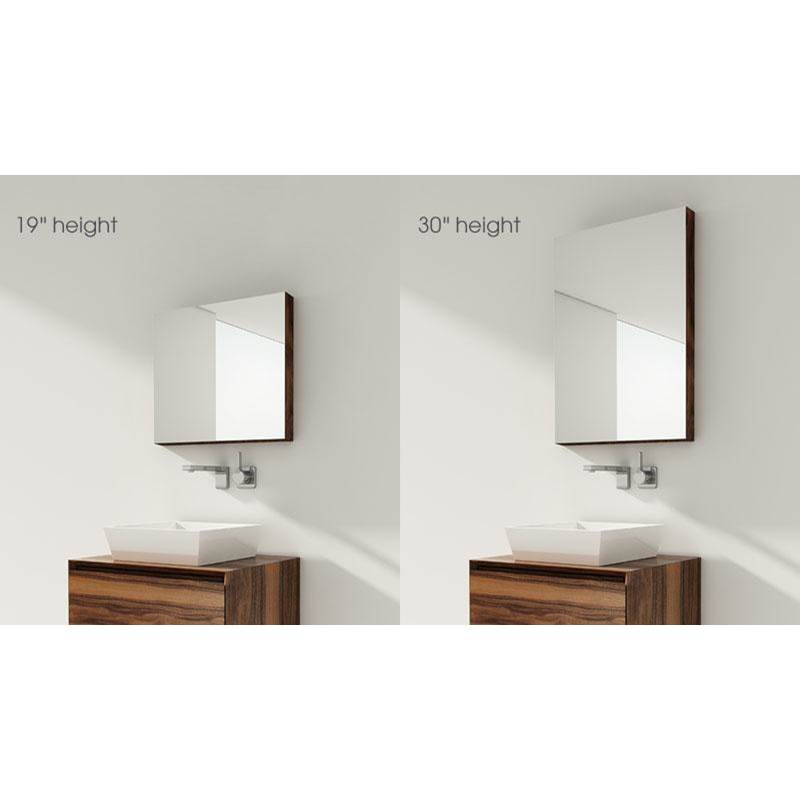 WETSTYLE Furniture ''M'' - Recessed Mirrored Cabinet 22 X 19-1/8 Height - Right Hinges - Lacquer White Mat