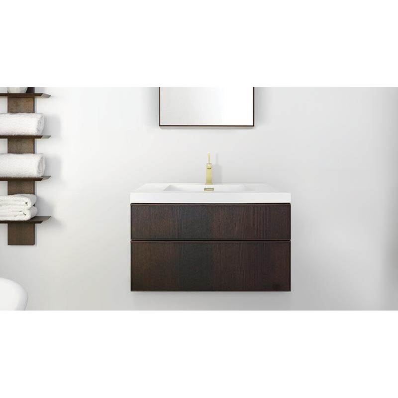 WETSTYLE Furniture Frame Linea Metro Serie - Vanity Wall-Mount 18 X 18 - 2 Drawers, Horse Shoe Drawers - Oak White